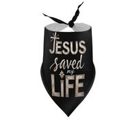 Dog Bandanas Jesus Saved My Life Religious Puppy Pet V-Neck Bibs Scarf Triangle Adjustable Kerchief Accessories for Small Medium Large Puppy Cat