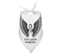 Dog Bandanas Lung Cancer Awareness with Wings Puppy Pet V-Neck Bibs Scarf Triangle Adjustable Kerchief Accessories for Small Medium Large Puppy Cat
