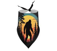 Dog Bandanas Mysterious Creature at Sunset Sasquatch Puppy Pet V-Neck Bibs Scarf Triangle Adjustable Kerchief Accessories for Small Medium Large Puppy Cat