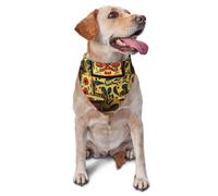 Dog Bandanas, Native American Folk Art Full Print Pet Scarf, Adjustable Breathable Bandana for Small Medium Large Dogs, Independence Day Costume Accessory
