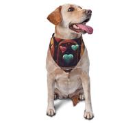 Dog Bandanas, Neon Heart Reactor Full Print Pet Scarf, Adjustable Breathable Bandana for Small Medium Large Dogs, Independence Day Costume Accessory