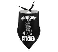 Dog Bandanas No Bitchin' in My Kitchen Funny Cooking Puppy Pet V-Neck Bibs Scarf Triangle Adjustable Kerchief Accessories for Small Medium Large Puppy Cat