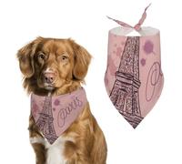 Dog Bandanas Paris Eiffel Tower Flowers Dog Scarf Bib Kerchief For Pets Large: 70 * 30 CM