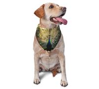 Dog Bandanas, peacock spreading its tail Full Print Pet Scarf, Adjustable Breathable Bandana for Small Medium Large Dogs, Independence Day Costume Accessory