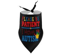 Dog Bandanas Please Be Patient I Have Autism Awareness (2) Puppy Pet V-Neck Bibs Scarf Triangle Adjustable Kerchief Accessories for Small Medium Large Puppy Cat