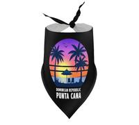 Dog Bandanas Punta Cana Dominican Republic Beach Sunset Puppy Pet V-Neck Bibs Scarf Triangle Adjustable Kerchief Accessories for Small Medium Large Puppy Cat