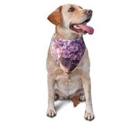 Dog Bandanas, Purple Flower Environment Full Print Pet Scarf, Adjustable Breathable Bandana for Small Medium Large Dogs, Independence Day Costume Accessory