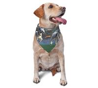 Dog Bandanas, Ram Sheep Robot Full Print Pet Scarf, Adjustable Breathable Bandana for Small Medium Large Dogs, Independence Day Costume Accessory