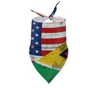 Dog Bandanas Retro America Guyana Flag USA Flags Puppy Pet V-Neck Bibs Scarf Triangle Adjustable Kerchief Accessories for Small Medium Large Puppy Cat