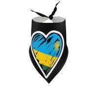 Dog Bandanas Rwandan Rwanda Flag Heart Puppy Pet V-Neck Bibs Scarf Triangle Adjustable Kerchief Accessories for Small Medium Large Puppy Cat