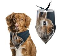 Dog Bandanas Scarf Washable Pet Kerchiefs Adjustable A Brown Rabbit Triangle Bibs Puppy Accessories for Small Medium Large Dogs Cats Costume Supply Birthday