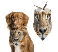 Dog Bandanas Scarf Washable Pet Kerchiefs Adjustable African Lion Head Triangle Bibs Puppy Accessories for Small Medium Large Dogs Cats Costume Supply Birthday