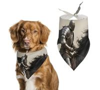 Dog Bandanas Scarf Washable Pet Kerchiefs Adjustable Brave Warrior and Horse Triangle Bibs Puppy Accessories for Small Medium Large Dogs Cats Costume Supply Birthday