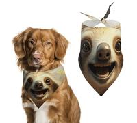 Dog Bandanas Scarf Washable Pet Kerchiefs Adjustable Cartoon Sloth Triangle Bibs Puppy Accessories for Small Medium Large Dogs Cats Costume Supply Birthday