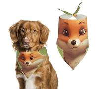 Dog Bandanas Scarf Washable Pet Kerchiefs Adjustable Cute Little Fox Triangle Bibs Puppy Accessories for Small Medium Large Dogs Cats Costume Supply Birthday