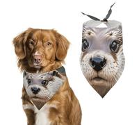 Dog Bandanas Scarf Washable Pet Kerchiefs Adjustable Cute Otter Triangle Bibs Puppy Accessories for Small Medium Large Dogs Cats Costume Supply Birthday