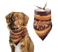 Dog Bandanas Scarf Washable Pet Kerchiefs Adjustable Donuts Chocolate Triangle Bibs Puppy Accessories for Small Medium Large Dogs Cats Costume Supply Birthday