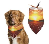 Dog Bandanas Scarf Washable Pet Kerchiefs Adjustable Dusk Running Track Triangle Bibs Puppy Accessories for Small Medium Large Dogs Cats Costume Supply Birthday