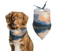 Dog Bandanas Scarf Washable Pet Kerchiefs Adjustable Fishing Scenic Triangle Bibs Puppy Accessories for Small Medium Large Dogs Cats Costume Supply Birthday