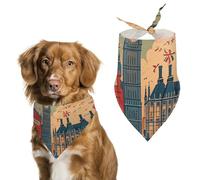 Dog Bandanas Scarf Washable Pet Kerchiefs Adjustable I Like London Triangle Bibs Puppy Accessories for Small Medium Large Dogs Cats Costume Supply Birthday