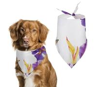 Dog Bandanas Scarf Washable Pet Kerchiefs Adjustable Iris Flower Butterfly Triangle Bibs Puppy Accessories for Small Medium Large Dogs Cats Costume Supply Birthday