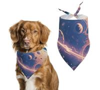 Dog Bandanas Scarf Washable Pet Kerchiefs Adjustable Mysterious Planet Triangle Bibs Puppy Accessories for Small Medium Large Dogs Cats Costume Supply Birthday