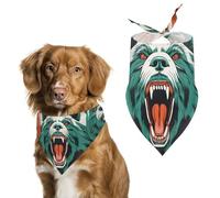 Dog Bandanas Scarf Washable Pet Kerchiefs Adjustable Orange and Bear Face Triangle Bibs Puppy Accessories for Small Medium Large Dogs Cats Costume Supply Birthday
