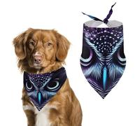 Dog Bandanas Scarf Washable Pet Kerchiefs Adjustable Purple Owl Triangle Bibs Puppy Accessories for Small Medium Large Dogs Cats Costume Supply Birthday