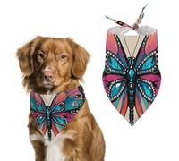 Dog Bandanas Scarf Washable Pet Kerchiefs Adjustable Rhinestone Butterfly Triangle Bibs Puppy Accessories for Small Medium Large Dogs Cats Costume Supply Birthday