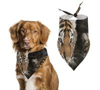 Dog Bandanas Scarf Washable Pet Kerchiefs Adjustable Siberian Tiger Triangle Bibs Puppy Accessories for Small Medium Large Dogs Cats Costume Supply Birthday