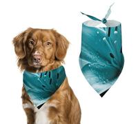 Dog Bandanas Scarf Washable Pet Kerchiefs Adjustable Teal Lily Triangle Bibs Puppy Accessories for Small Medium Large Dogs Cats Costume Supply Birthday