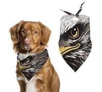 Dog Bandanas Scarf Washable Pet Kerchiefs Adjustable US Army Cool American Flag Eagle Triangle Bibs Puppy Accessories for Small Medium Large Dogs Cats Costume Supply Birthday