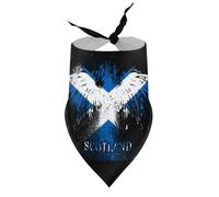Dog Bandanas Scotland Scottish Flag America Eagle Puppy Pet V-Neck Bibs Scarf Triangle Adjustable Kerchief Accessories for Small Medium Large Puppy Cat