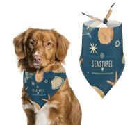 Dog Bandanas Seashells Dog Scarf Bib Kerchief For Pets Large: 70 * 30 CM