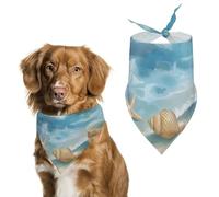 Dog Bandanas Seaside Seashells And Starfish Dog Scarf Bib Kerchief For Pets Large: 70 * 30 CM