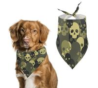 Dog Bandanas Skull Camouflage Camo Pattern Dog Scarf Bib Kerchief For Pets Large: 70 * 30 CM