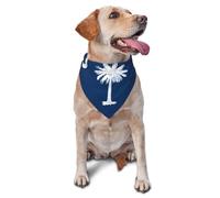 Dog Bandanas,South Carolina Flag Breathable Pet Scarf, Adjustable Washable Polyester Bandana for Small Medium Large Dogs and Cats, Soft Daily Fashion & Photo Prop Accessory for Boy Girl Puppy