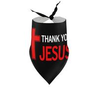 Dog Bandanas Thank You Jesus Religious Cross Puppy Pet V-Neck Bibs Scarf Triangle Adjustable Kerchief Accessories for Small Medium Large Puppy Cat