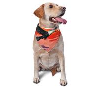 Dog Bandanas, The bald eagle in the sunset sky Full Print Pet Scarf, Adjustable Breathable Bandana for Small Medium Large Dogs, Independence Day Costume Accessory