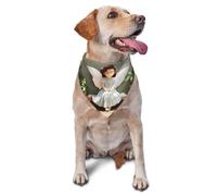 Dog Bandanas,The Girl with Angel Wings Breathable Pet Scarf, Adjustable Washable Polyester Bandana for Small Medium Large Dogs and Cats, Soft Daily Fashion & Photo Prop Accessory for Boy Girl Puppy