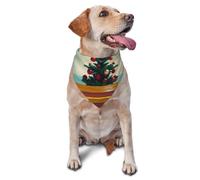 Dog Bandanas,There are beach trees in the background Breathable Pet Scarf, Adjustable Washable Polyester Bandana for Small Medium Large Dogs and Cats, Soft Daily Fashion