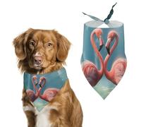 Dog Bandanas Tropical Pink Flamingos Waterfall Butterfly Dog Scarf Bib Kerchief For Pets Large: 70 * 30 CM