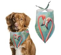 Dog Bandanas Tropical Pink Flamingos Waterfall Butterfly Dog Scarf Bib Kerchief For Pets Large: 70 * 30 CM
