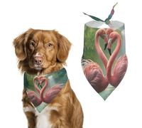 Dog Bandanas Tropical Pink Flamingos Waterfall Butterfly Dog Scarf Bib Kerchief For Pets Large: 70 * 30 CM