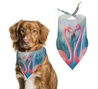 Dog Bandanas Tropical Pink Flamingos Waterfall Butterfly Dog Scarf Bib Kerchief For Pets Large: 70 * 30 CM