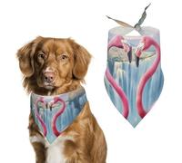 Dog Bandanas Tropical Pink Flamingos Waterfall Butterfly Dog Scarf Bib Kerchief For Pets Large: 70 * 30 CM