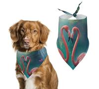 Dog Bandanas Tropical Pink Flamingos Waterfall Butterfly Dog Scarf Bib Kerchief For Pets Large: 70 * 30 CM