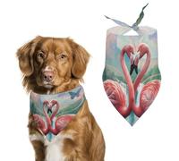 Dog Bandanas Tropical Pink Flamingos Waterfall Butterfly Dog Scarf Bib Kerchief For Pets Large: 70 * 30 CM