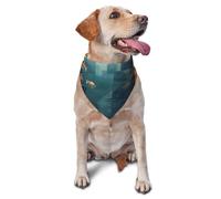 Dog Bandanas, Underwater market Full Print Pet Scarf, Adjustable Breathable Bandana for Small Medium Large Dogs, Independence Day Costume Accessory