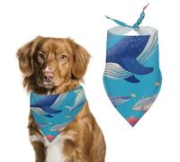 Dog Bandanas Underwater World Fish Whale Shark Dog Scarf Bib Kerchief For Pets Large: 70 * 30 CM